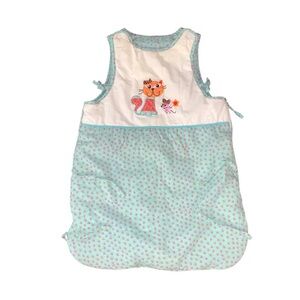 carré blanc Baby Sleeping Bag Green Purple Embroidered Cat & Mouse Cozy Warm